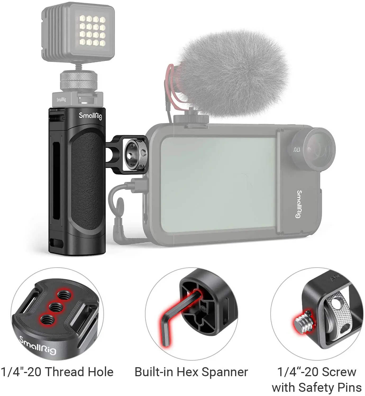 Gaiola Universal para Celular Smallrig Punho Lateral Leve Iphone 14 Pro 14 Pro Max Iphone 15 Gaiola 2772 - Image 2