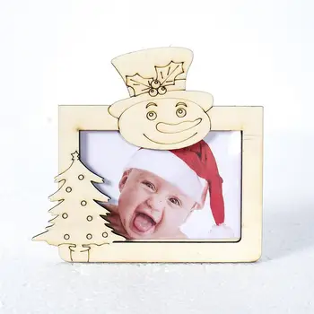 

2020 Wooden whiteboard christmas photo frame DIY Christmas Tree Decorations New Year xmas children's photo table decoration 1PCS