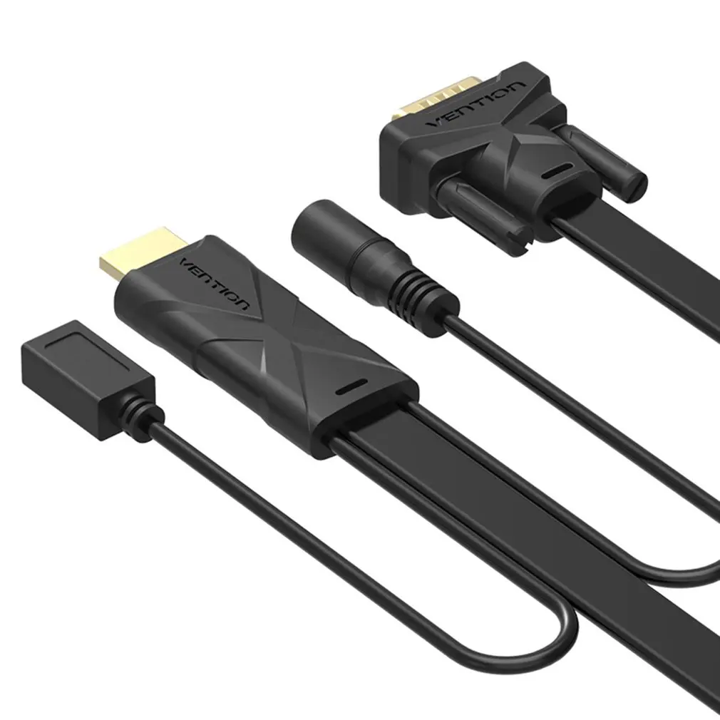 Vention hdmi-vga конвертер кабель с 3,5 мм Аудио HDMI VGA адаптер с питанием 1080P для Xbox 360 PS3 ноутбук ТВ проектор