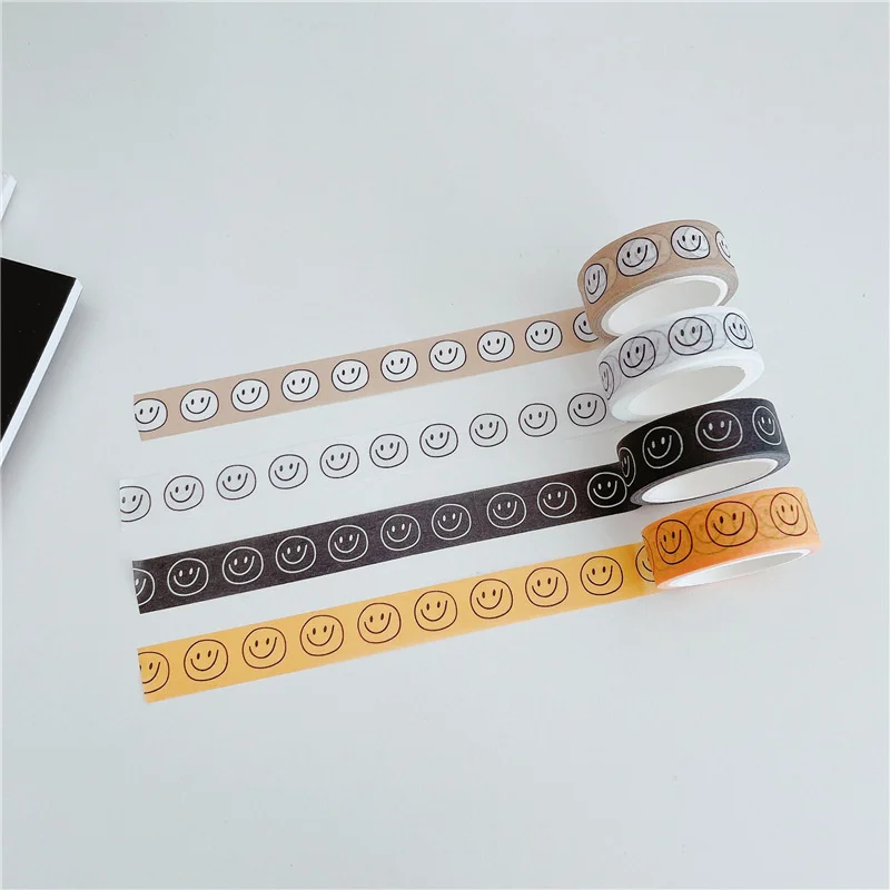 Ins Simple Cartoon Comic Smiley Washi Tape Scrapbooking DIY Decor Journal Korean Tape Cute Tape Paper Diary Stationery Sticker