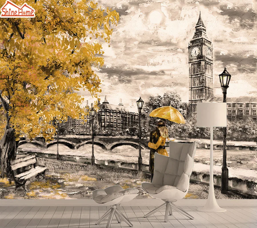 Настенная бумага s для гостиной Big Ben City 3d фото природа настенная виниловая