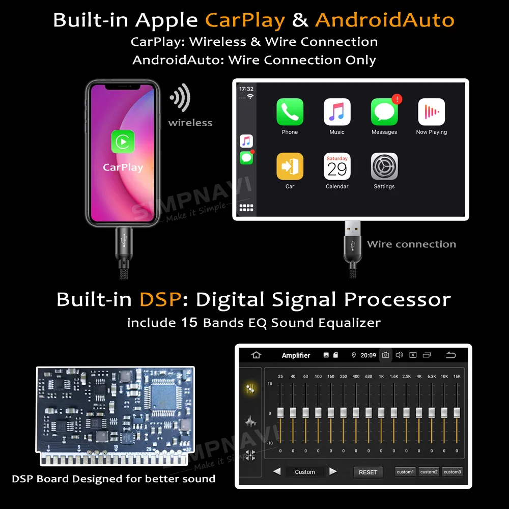 7 дюймовый IPS автомобильный DVD на основе Android для Honda CRV встроенный в Carplay DSP 4 + 64 Гб