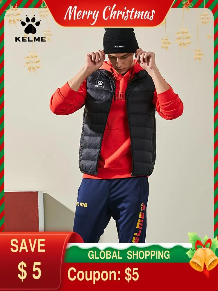 KELME мужская зимняя куртка спортивный жилет верхняя одежда хлопок тренировочный