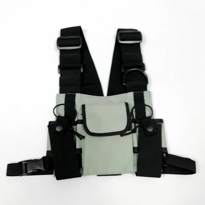 Gray chest bag Мужская модная тактическая нагрудная сумка Diablo функция al нагрудная сумка Уличная Хип-Хоп сумка Регулируемый жилет пакет Kanye West - Цвет: Gray chest bag