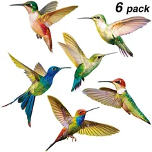 6/8 sztuk Hummingbird naklejki naklejka na szkło elektrostatyczne filmu szkła Anti-kolizji okno Cling nieklejący się wystrój okna naklejki
