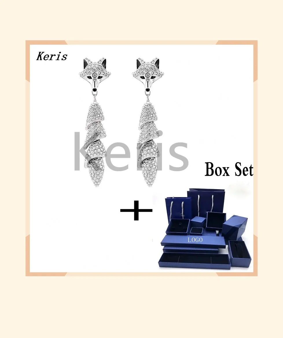 

2019 Winter New Polar Animal Raindrop Earrings Pierced The Arctic Fox Shining Pave The Way For Female Crystal Jewelry Earrings