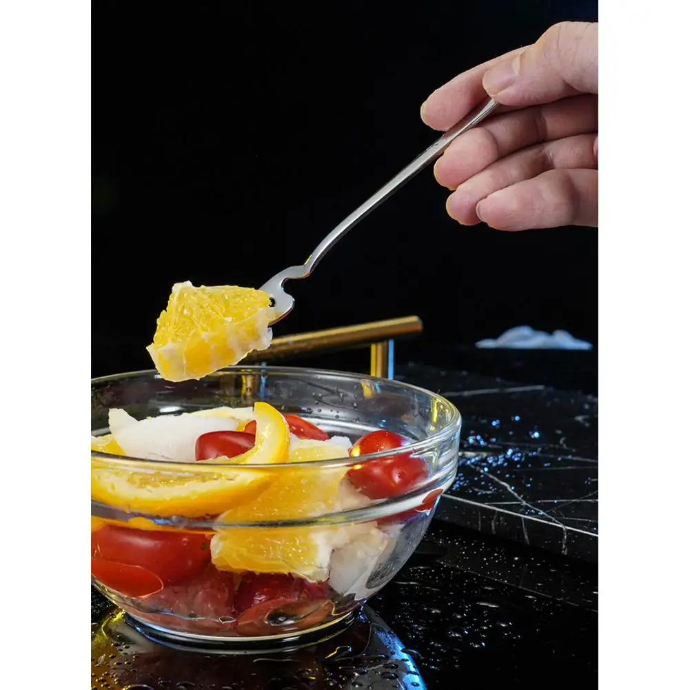 Stainless Steel Fruit Forks Spoon Set with Storage Container
