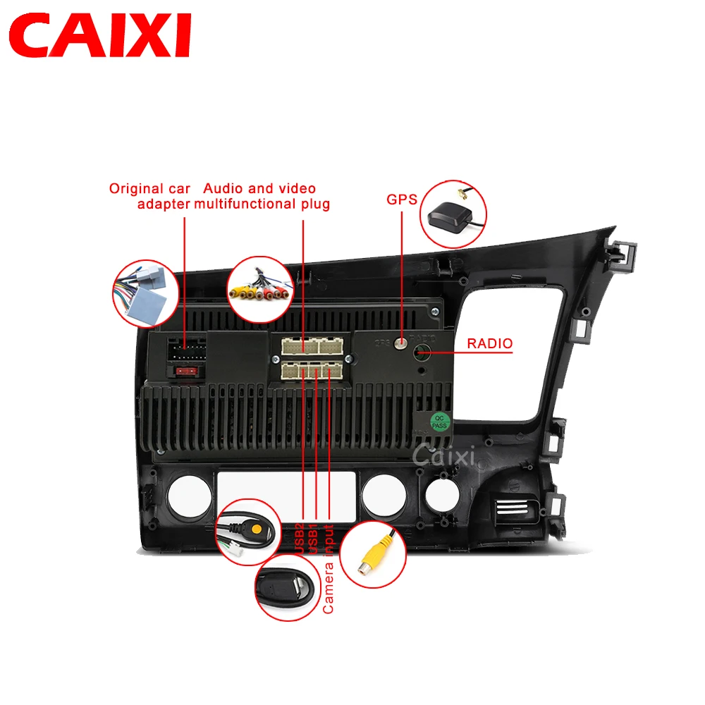 Caixi 10,1 дюймов 2Din Android 9,0 автомобильный Радио мультимедийный плеер для Honda Civic 2006-2011 Навигация gps dvd-плеер