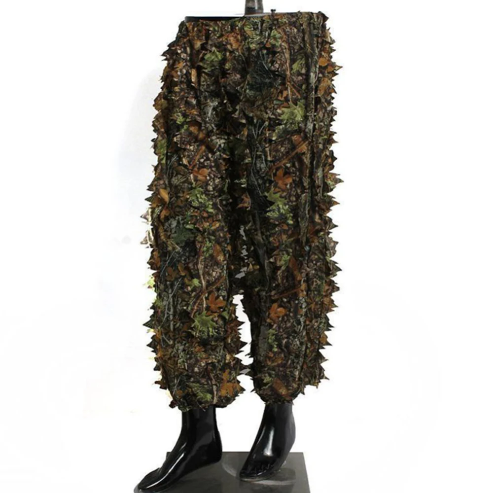 3D камуфляж ghillie Костюмы листья Лесной Камуфляж Одежда милитари брюки для Ourdoor охота в джунглях дикой природы активности