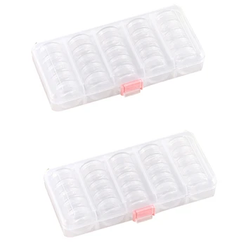 

2 Sets 50 Bottles Diamond Painting Storage Box Diamond Painting Accessories Beads Container Mosaic Storage Boxes Tools