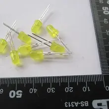 5 мм светодиодный 2-контактный рассеянный желтый светодиодный Диод DIP Круглый широкий угол через отверстие 2-контактный светодиодный светильник светодиод лампы 580-590nm 2 в