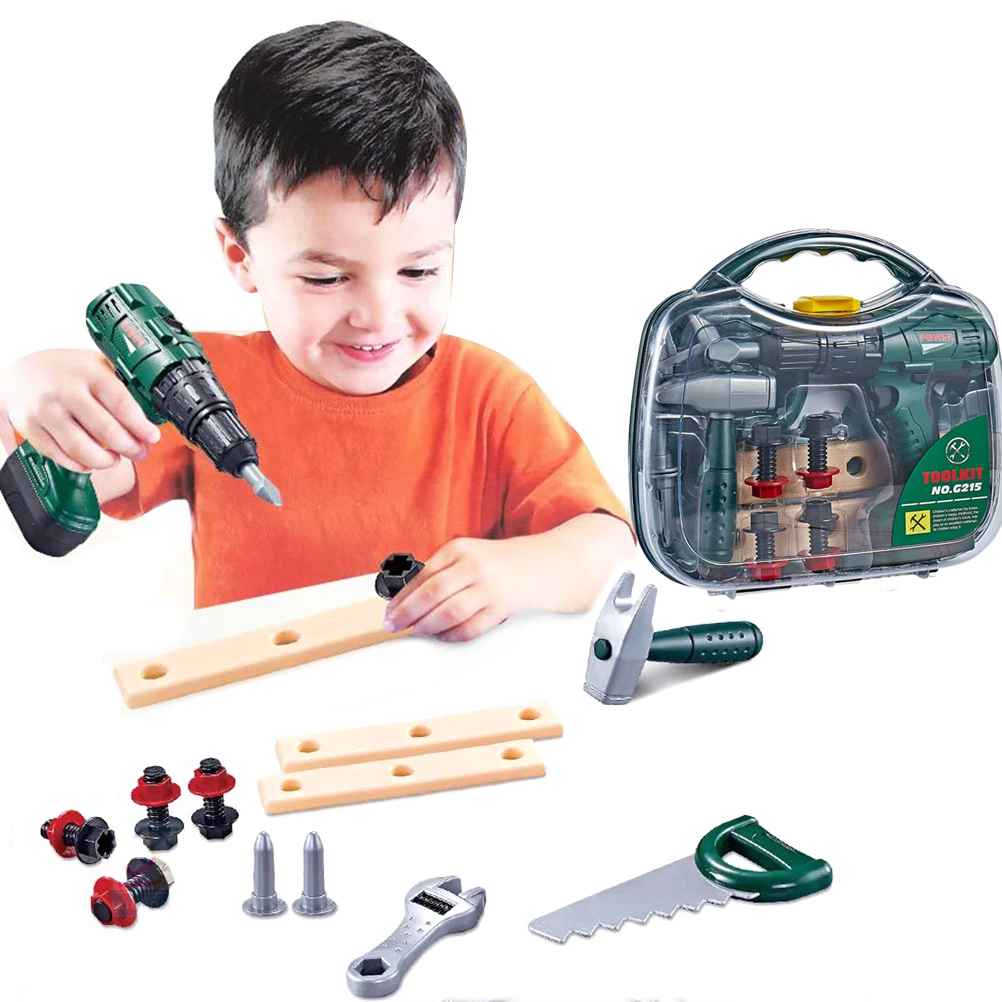 27 Pcs Construction Tools Set Sturdy Box Pretend Play Kids Children Toy UK 