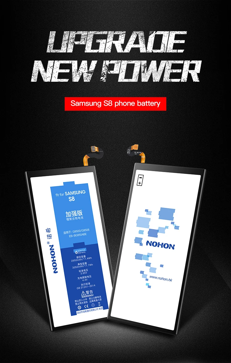 NOHON телефон батарея для samsung Galaxy S8 S7 S6 Edge Plus G950F G930F G920F Замена батареи батарея EB-BG950ABE EB-BG935ABE