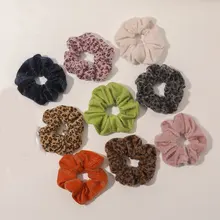 

Vintage Imitation Mink Fur Leopard Print Scrunchies Hair Rope For Women Girls Ponytail Holder Elastic Hair Band Hair Accessories