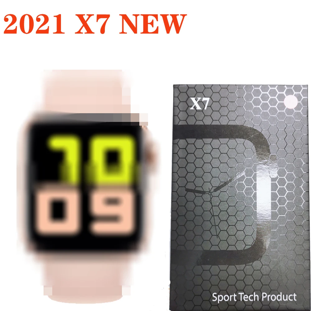 Reloj inteligente X7 PLUS con Bluetooth, dispositivo completamente táctil con llamadas, seguidor de actividad/deporte, control del ritmo cardíaco y la presión sanguínea, 2021