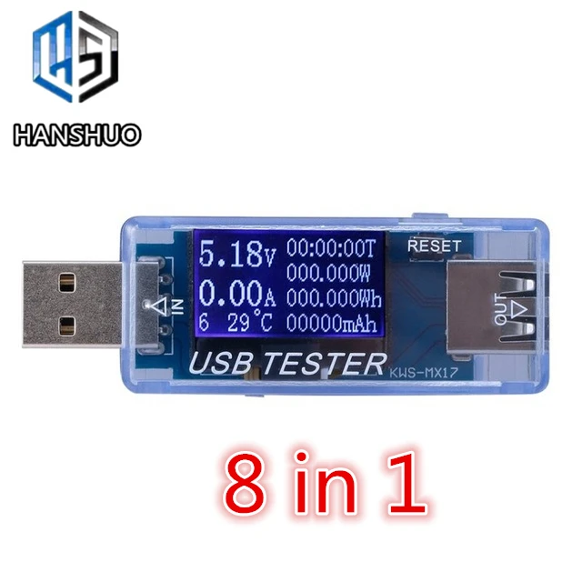 8 в 1 QC2.0 3,0 4-30 в электрическая мощность USB Емкость тестер напряжения измеритель тока монитор вольтметр Амперметр - Цвет: A 8 in 1