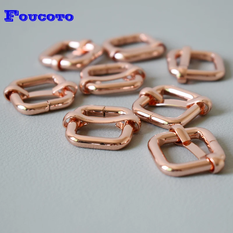 50Pcs/Lot Metal Adjustable Buckle For Webbing 15mm Belt Buckles Handbag Bag Dog Collars High Quality Plated Metal Buckle