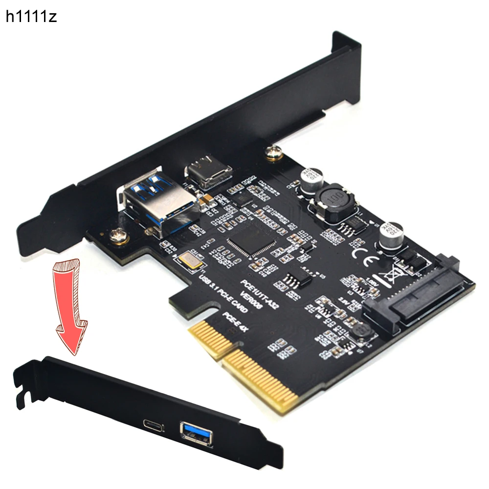 

USB 3,1 PCIe PCI Express карты расширения PCI-E 4X USB 3,1 Gen2 10 Гбит/с 2-Порты и разъёмы USB C адаптер ASMedia ASM3142 Чипсет для настольного компьютера