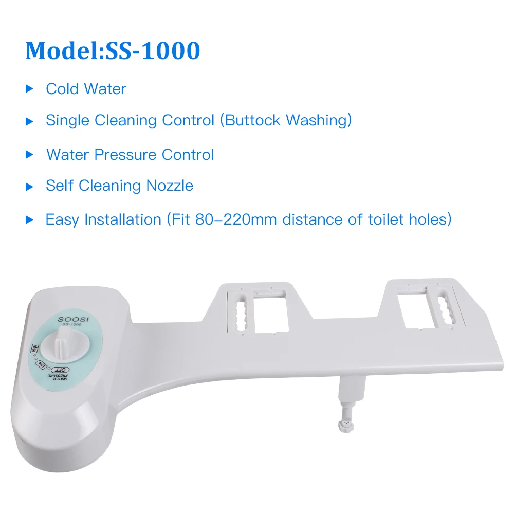 White Intelligent Cleaning SOOSI 1000 Bidet Toilet Attachment