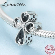 Новые 925 пробы серебряные подвески с крестиком для изготовления ювелирных изделий, подходят к оригинальному браслету Pandora