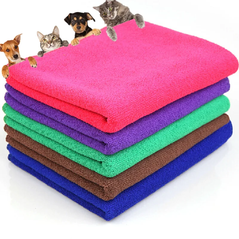 Новое однотонное полотенце для сухих волос с питанием для домашних животных быстросохнущее полотенце из микрофибры для ухода за домашними животными, собаками, кошками, разные цвета