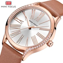 MINIFOUCS роскошные кожаные кварцевые женские часы простые повседневные женские наручные часы Лидирующий бренд водонепроницаемые Relogio Feminino часы 0259L