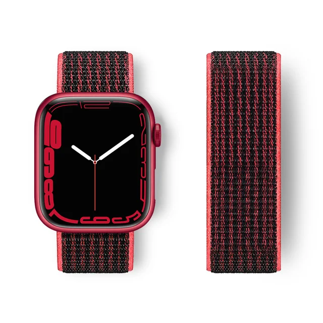 Nylon Strap for Apple Watch Band Series 765 45mm 41mm44mm 40mm  Smartwatch Watchband Belt Sport Bracelet on iWatch 4 3 42mm 38mm Pink black