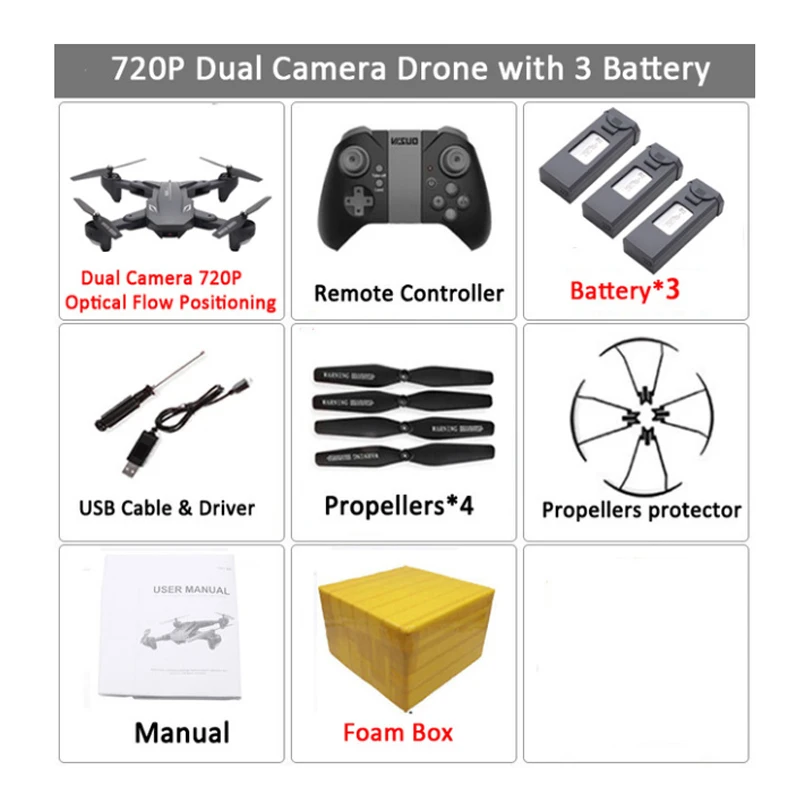 KaKbeir XS816 Радиоуправляемый Дрон с 50 раз WiFi FPV 4 K/720 P двойной камерой оптический поток Квадрокоптер складной селфи Дрон VS SG106 M70 - Цвет: 720P ba 3