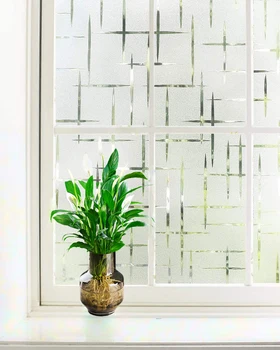 

LUCKYYJ 3D Decorative Window Film, Self-adhesive Privacy No Glue Glass Stickers for Home Office, Removable Window Tint Film