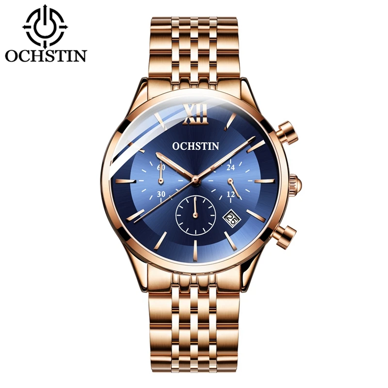 

OCHSTIN 6129B reloj Watches Men Quartz Watch Fashion Luxury Stainless Steel Band Wristwatch Clock Male reloj hombre 2020 News