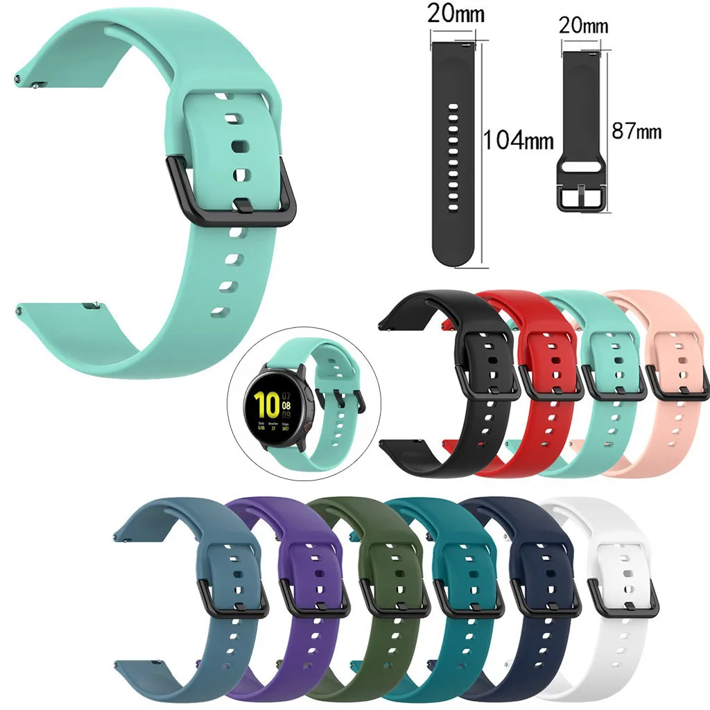 Silicone Watch Straps on for Samsung Galaxy Watch Active 2 40/44mm Watchbands correas de reloj de silicona Repalcement Bands Silicone Watch Straps on for Samsung Galaxy Watch Active 2 40/44mm Watchbands correas de reloj de silicona Repalcement Bands