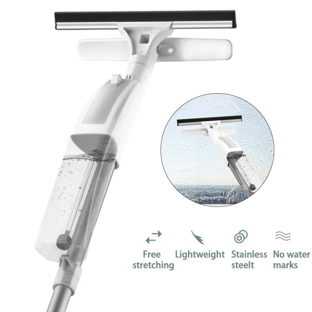 Оконная щетка для мытья стекол для очистки распылитель для очистки воды щетка двухсторонняя домашняя длинная ручка стеклоочистителя и ткань комбинированный силикон