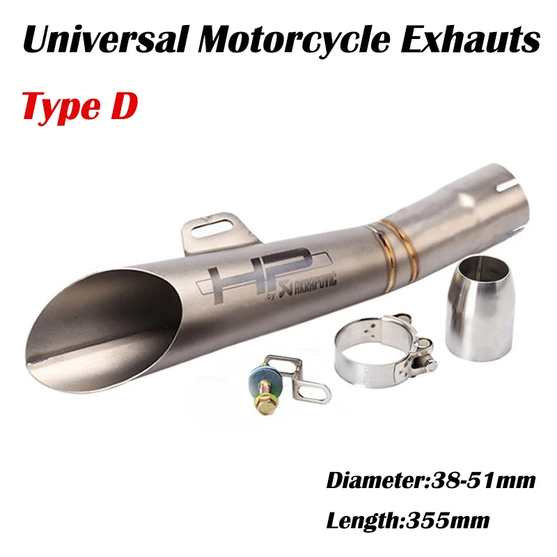 51 мм Универсальный мотоцикл hp Akrapovic выхлопная труба Escape скутер GP глушитель DB Killer Slip-on Moto Dirt Bike для R3 R6 MT03 - Цвет: D
