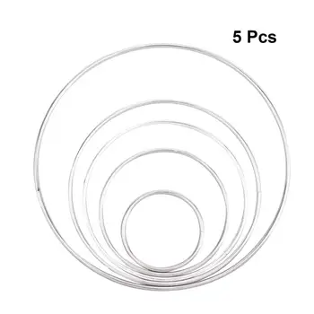 

5Pcs Metal DIY Dream Catcher Dreamcatcher Ring Macrame Craft Hoop Accessory Material Handmade Clothing Wedding Silver Iron Ring