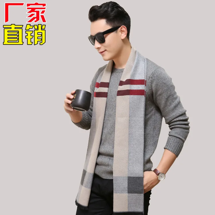 

Man Scarf Luxury Designer Classic Business Cashmere Scraf Soft Tassel Plaid Shawl Wrap Winter Scarves