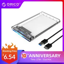 ORICO 2139U3 Hard Drive Enclosure 2.5 นิ้วโปร่งใส USB3.0 Hard Drive Enclosure รองรับโปรโตคอล UASP สำหรับ 7-9.5 มม.HDD(China)