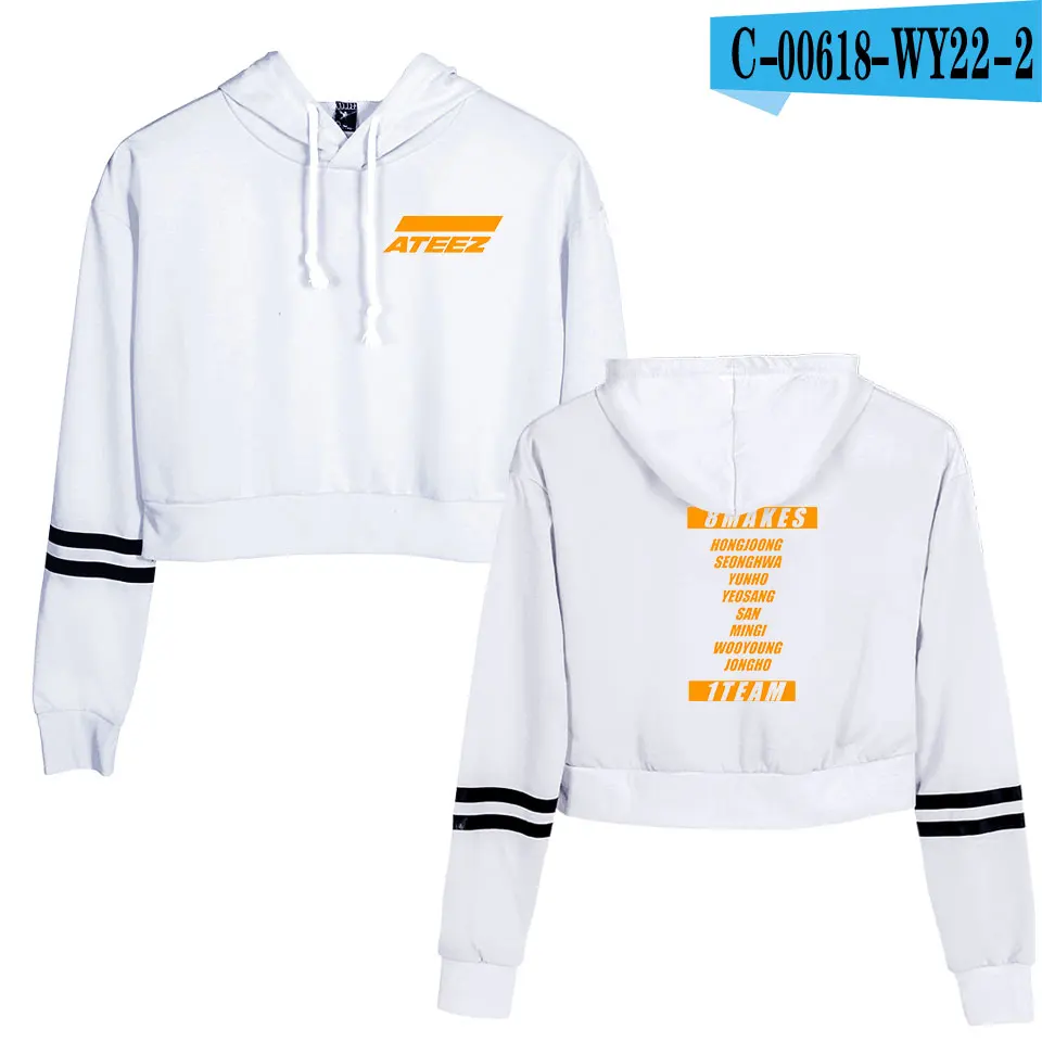 2D ATEEZ новая одежда с принтом пупка kpops Женская Повседневная весенняя одежда Топы Горячая Распродажа монолитные с длинным рукавом толстовки с принтом - Цвет: Picture color