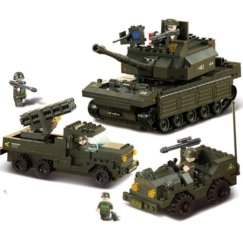 

Compatible legoingly Military headquarters a transport ww2 Tank Armored vehicle building Blocks boys child toys world war
