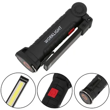 

Portable 5 Mode COB Flashlight Torch USB Rechargeable LED Work Light Magnetic COB Lanterna Hanging Hook Lamp For Outdoor Camping
