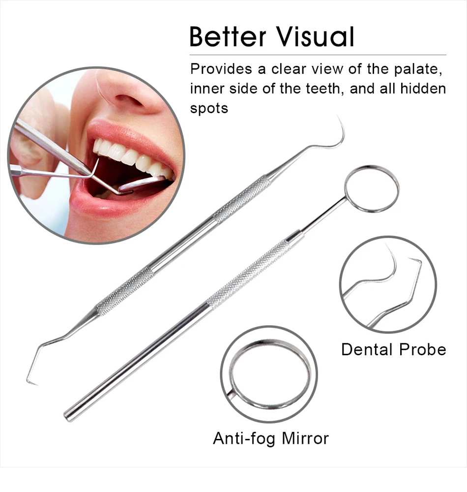 Стоматологическое зеркало из нержавеющей стали, набор стоматологических инструментов, стоматологический набор для рта, двусторонний стоматологический набор, инструменты для подготовки стоматолога