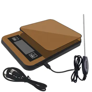 

Multifunctional Electronic Scale with Hand-Coffee Display Time Scale Weighing Scale With Temperature Measuring Needle