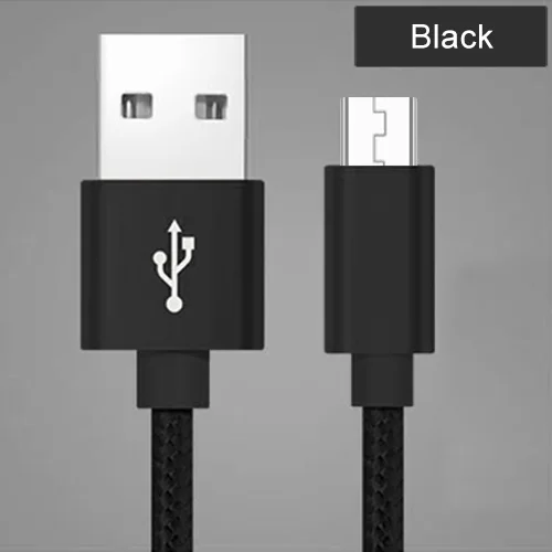 Black VOXLINK Micro USB кабель для быстрой зарядки Micro Дата-кабель для samsung/xiaomi/lenovo/huawei/htc/Meizu Android кабели для мобильных телефонов - Цвет: Black
