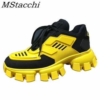 

MStacchi Women Platform Chunky Sneakers For Women&men Mixed Colors Bottom Round Toe Flats Shoes Woman Breathable Casual Sneakers