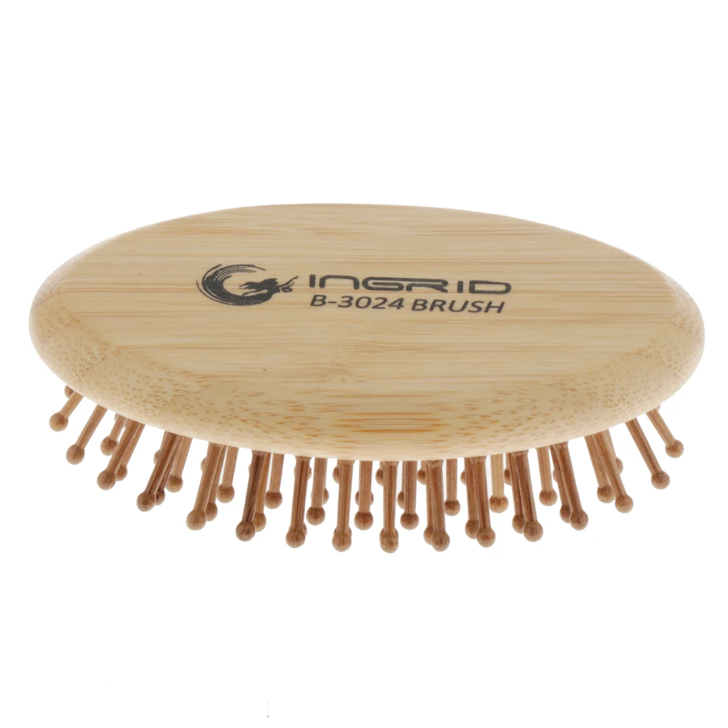 Wood Paddle Hair Brush Travel Portable Cushioned Hairbrush For Shiny Silky Hair