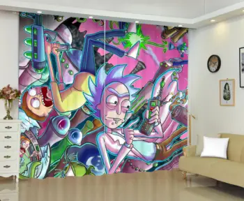 

Doc and Mharti Cartoon Blind Curtains Rick and Morty Curtains 3D Printed Curtains Blackout Curtains Living Room Blinds