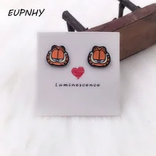 EUPNHY 2 шт. милые серьги с героями мультфильмов, животных, гипоаллергенные серьги-гвоздики для женщин, девушек, пирсинг, украшения для тела, подарки
