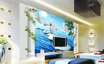 

Wallpaper Door Murals European Roman Columns Fresh Landscape HD Digital Printing Moisture Wall paper