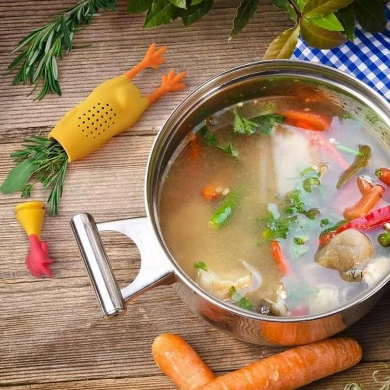 Кричащие куриные ножки цыпленок Силиконовые травы для заварки специй Чай фильтр суп рагу Кухня инструмент для приготовления пищи коробка для специй коробка для вкуса