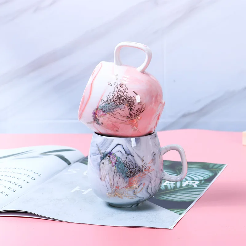 Flamingo Coffee Mugs Ceramic Mug Travel Cup Cute Cat Foot Ins 72*85mm 350ml H1215 4