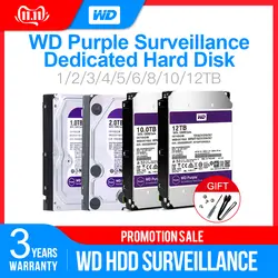 Western Digital WD Purple HDD для наблюдения 1 ТБ 2 ТБ 3 ТБ 4 ТБ SATA 6,0 ГБ/сек. 3,5 "жесткий диск для CCTV камера AHD DVR IP NVR